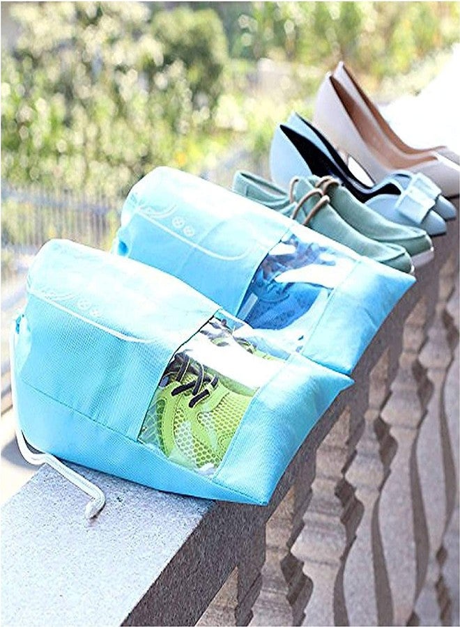 Freshwind Travel Shoe Cover (12 X 16 Inch) Non Woven Portable Pouch Footwear Organizer Durable, Shoe Storage Bags for Traveling Pack of - 12 (Blue and RED) - Image 5